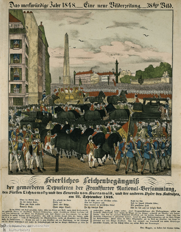 Feierliches Begräbnis der ermordeten Abgeordneten der Frankfurter Nationalversammlung (21. September 1848)